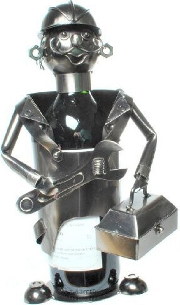 Udo Schmidt Flaschenhalter aus Metall als Mechaniker