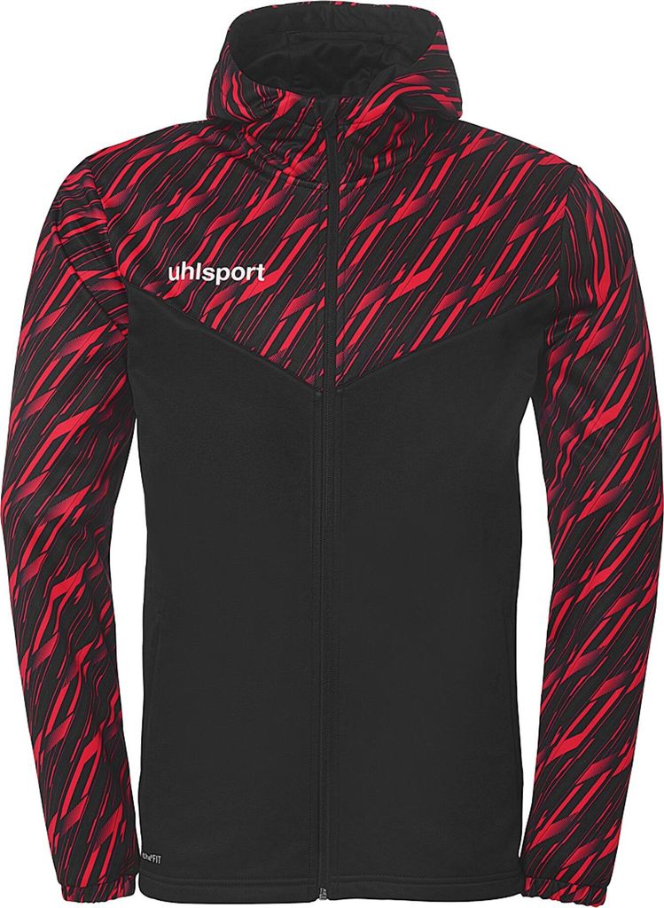 Uhlsport Progressive 28 Kapuzenjacke Herren - Schwarz / Rot