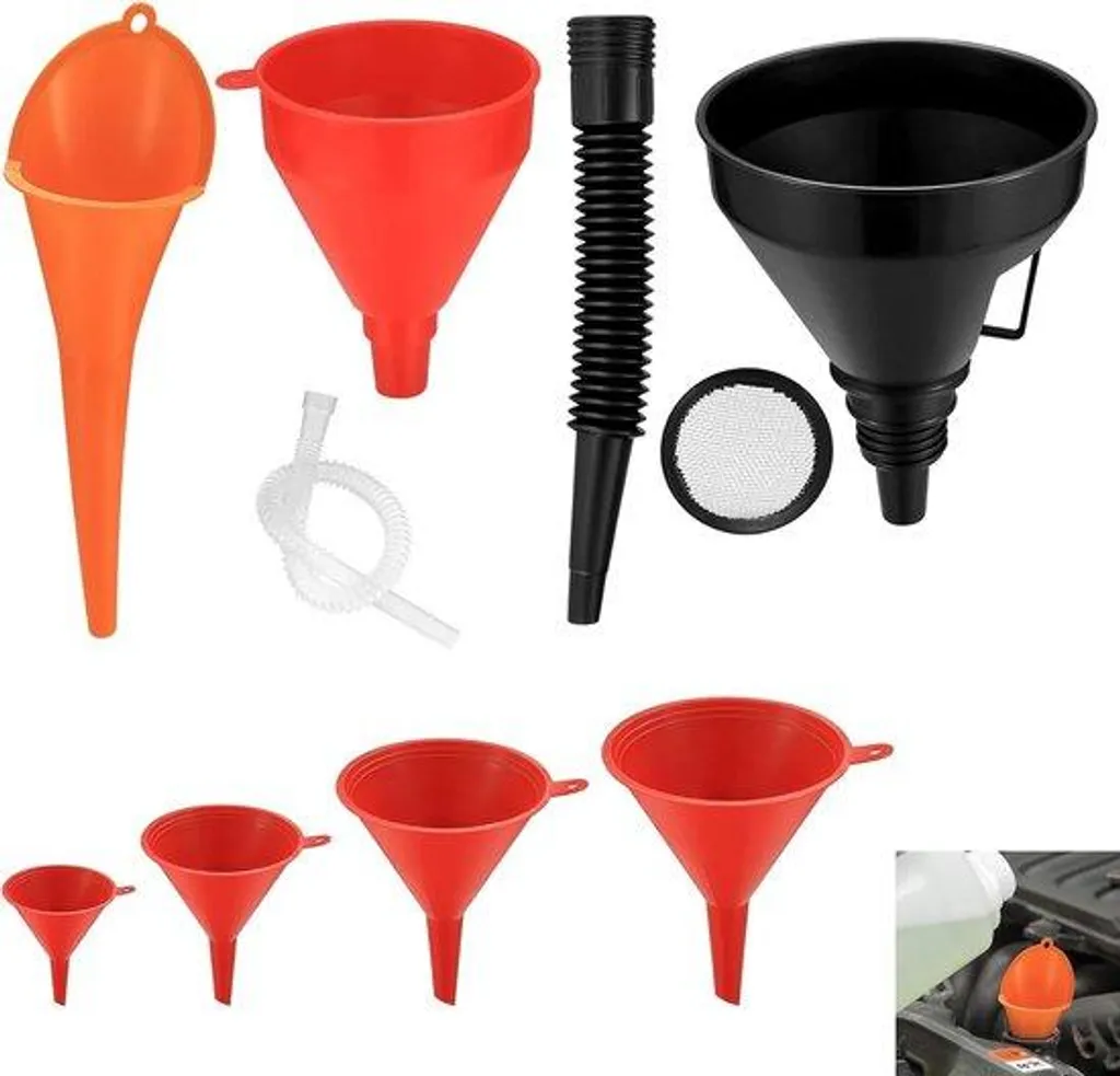 Entonnoir universel souple pour cuisine et garage lot de 7 tailles XL