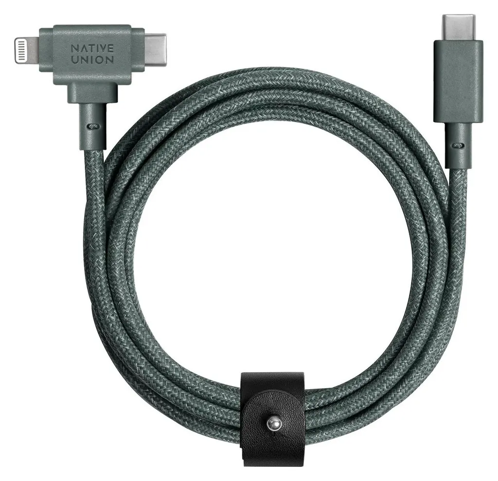 Câble de charge 2-en-1 USB-C et Lightning Native Union Belt Duo 1,5m