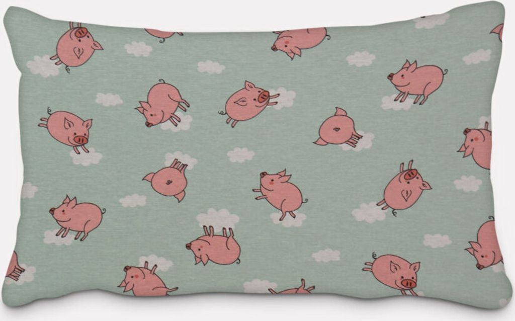 SCHÖNER LEBEN. Kissenhülle Flying Pigs Schweinchen Wolken mint rosa w Größe 30x50cm (HxB) 30x50cm (HxB) Größe