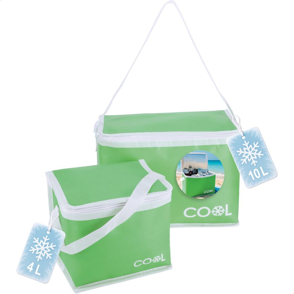 com-four 2x Kühltasche 4 L / 10 L - faltbare Thermo-Kühlbox - leichte Isoliertasche für Camping & Outdoor mit Schultergurt und Tragehenkel - P...