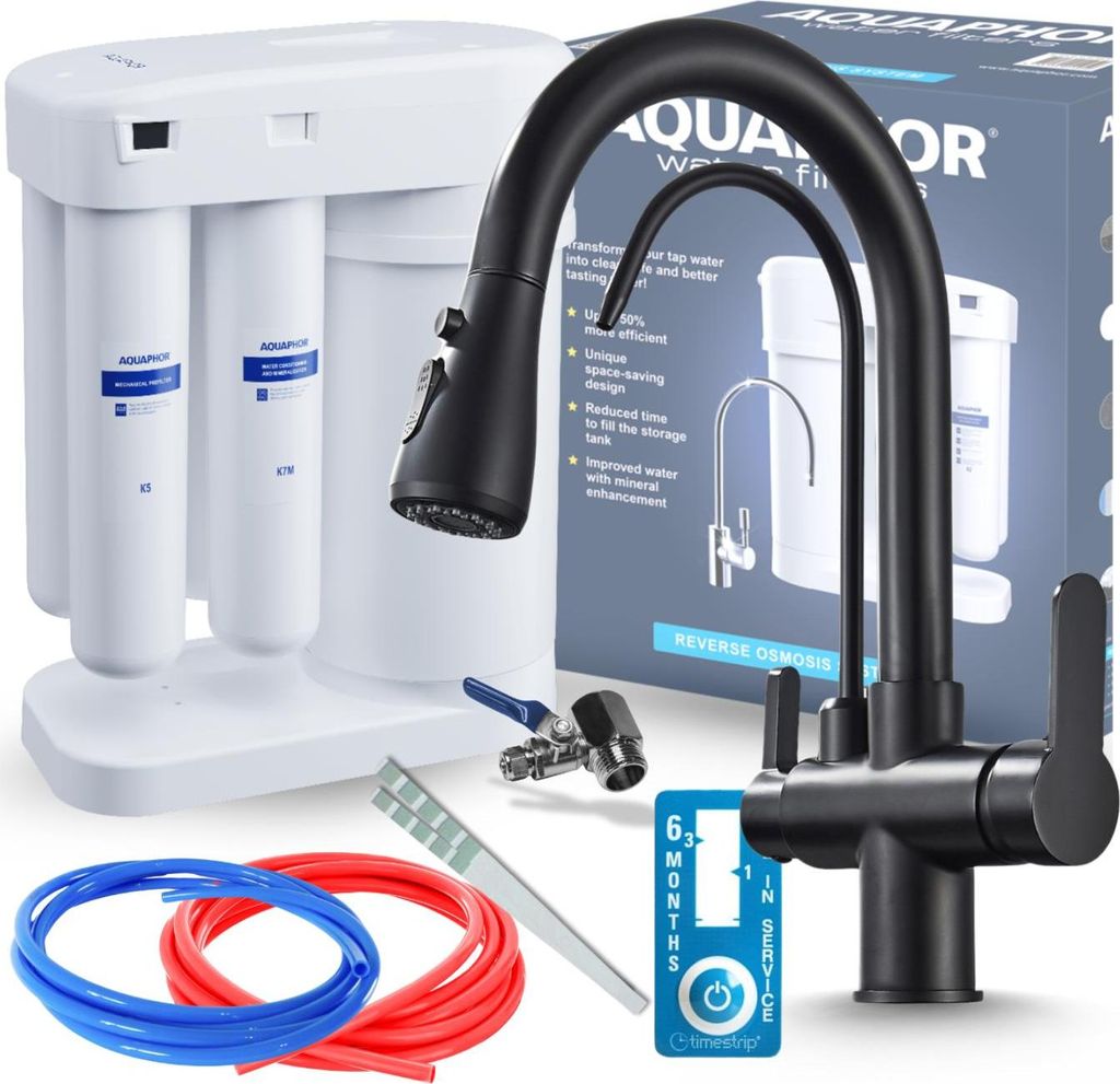 Wasserfilter RO Morion 3-Wege Küchenarmatur Schwarz