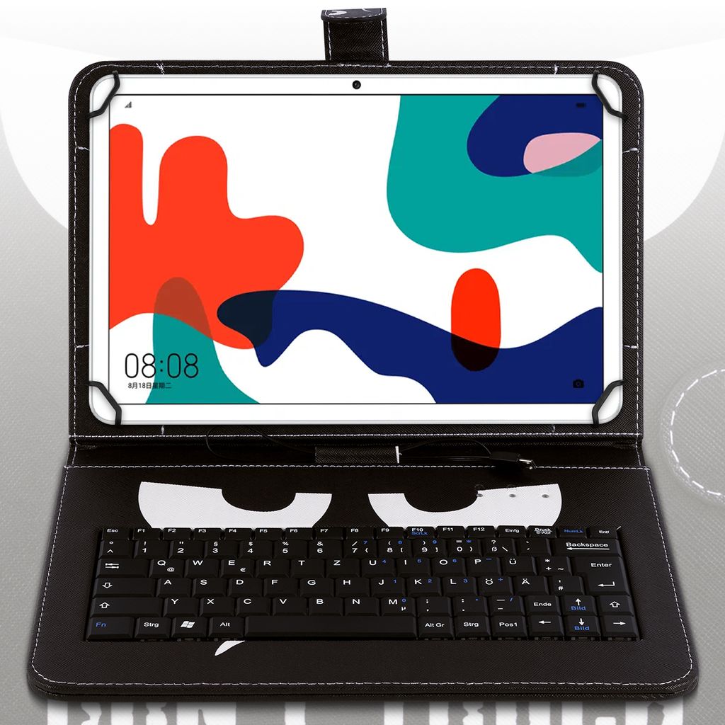 Tastatur Tasche Tablet Keyboard Micro USB Hülle Cover Schutzhülle Case Bag Etui