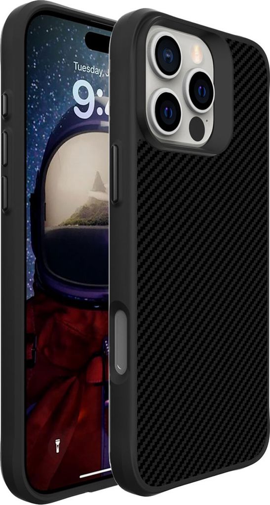 imoshion Rugged Hybrid Carbon Case iPhone 16 Pro - Schwarz