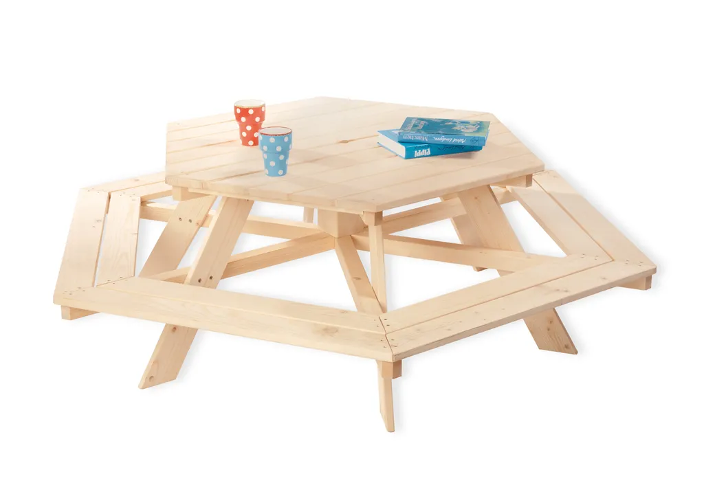 Ensemble table et bancs Nicki pour goûters et anniversaires d'enfants