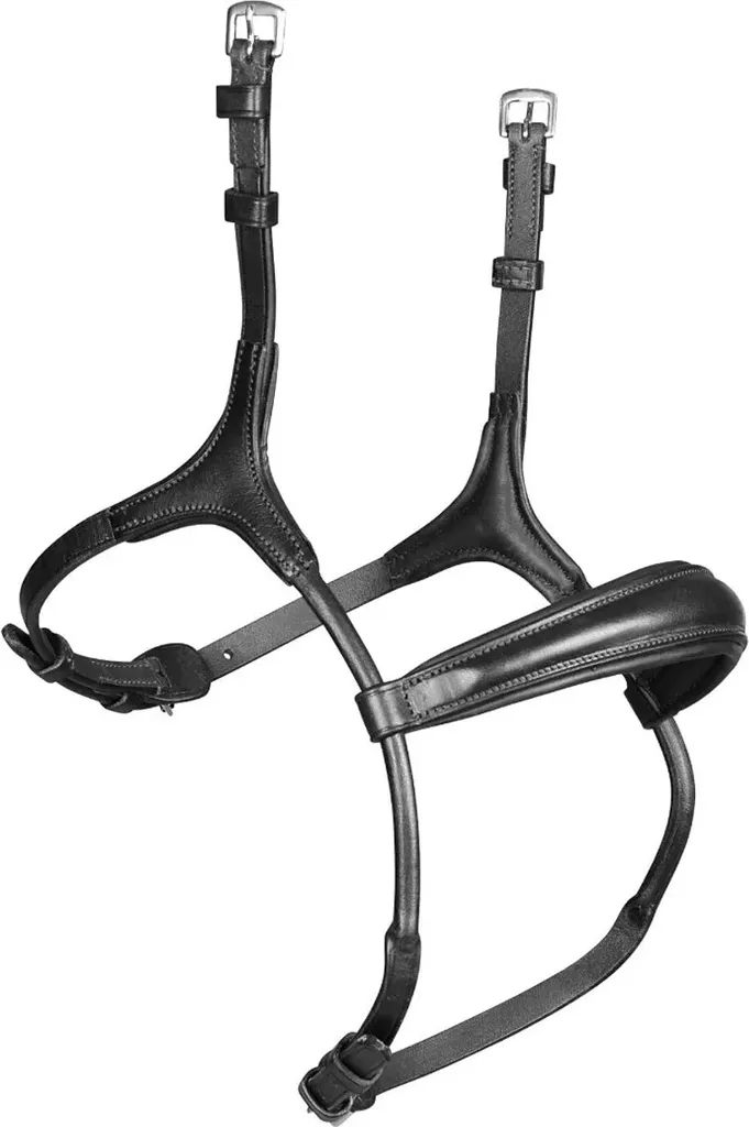 Muserolle de dressage en cuir noir Velociti pour le travail du cheval