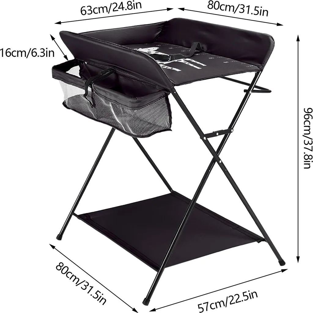 Table à langer en fer 80 x 63 cm avec structure triangulaire stable - 4