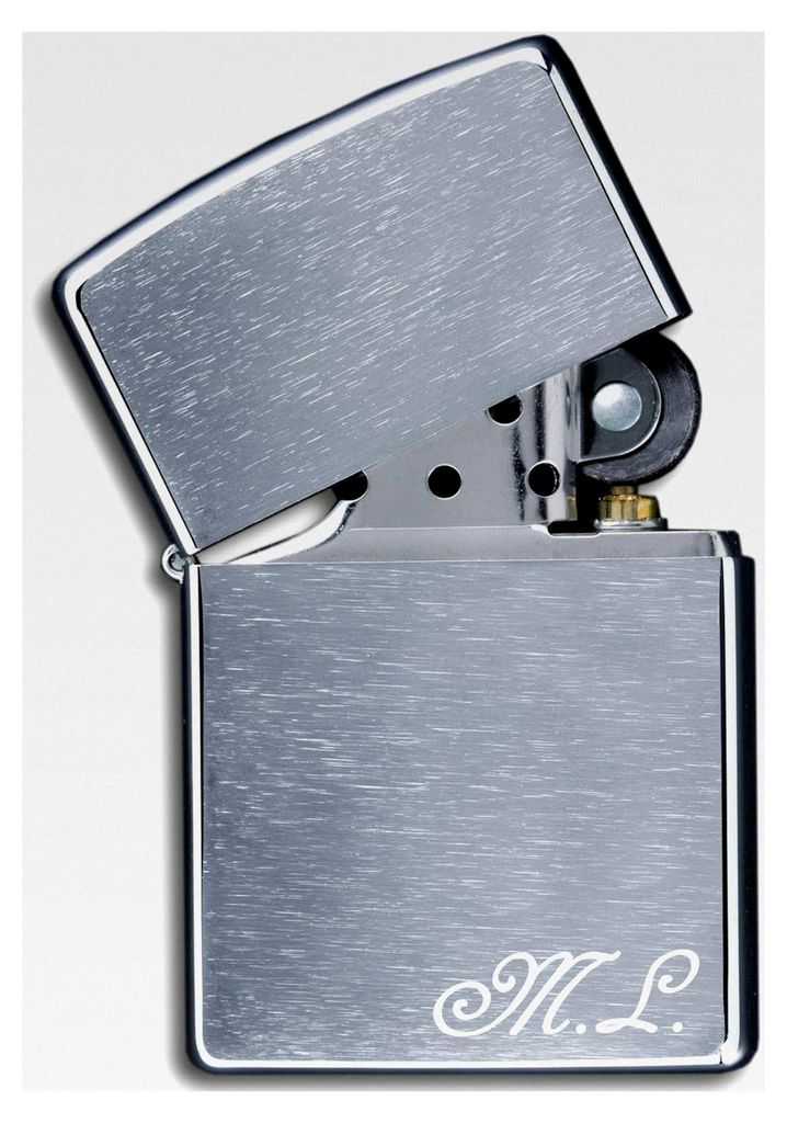 Original Zippo mit Gravur der Initialen | Gebürstetes Chrom