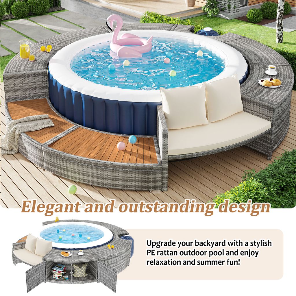 Flieks Whirlpool Umrandung Rund, Poolumdrang Produktbild 3