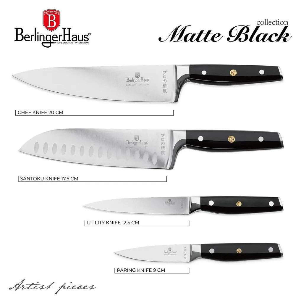 Berlinger Haus Set 4 Coltelli Professionali - Acciaio Inox e Design - 2