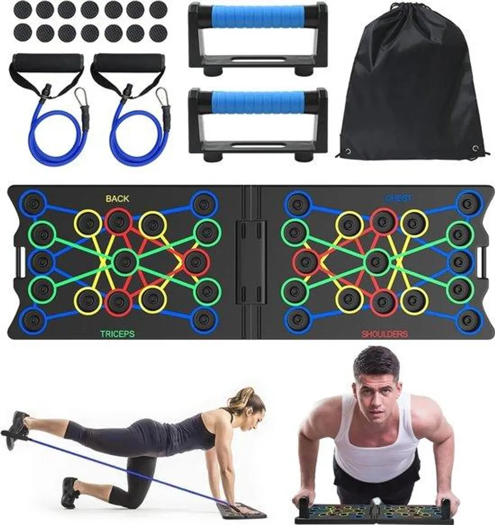 Planche à pompes ergonomique avec 24 réglages et poignées antidérapantes
