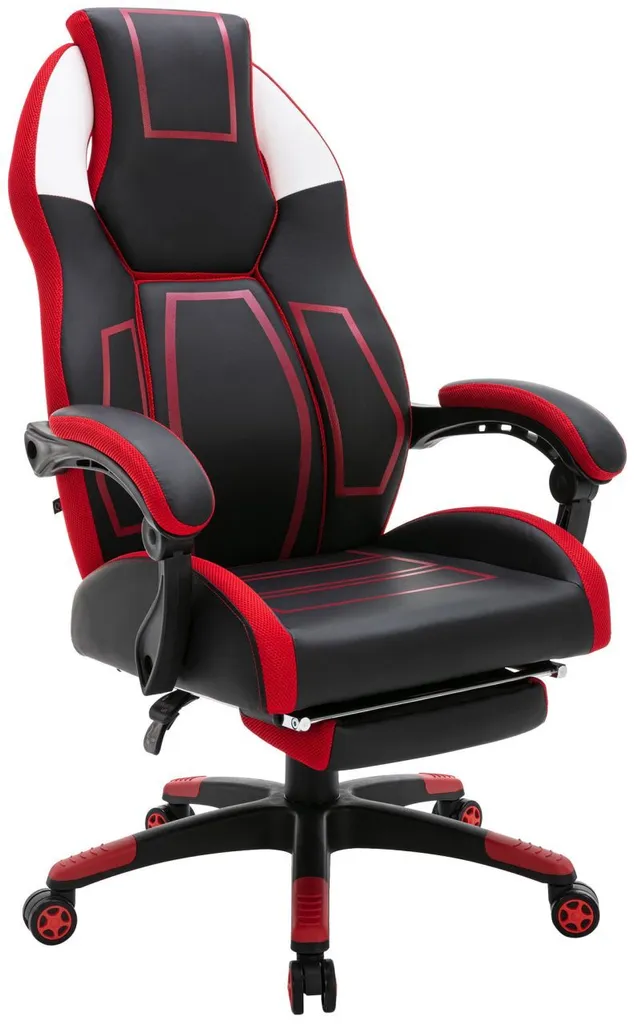 Siège de bureau Clovis pour gaming et travail - Noir/Rouge chic