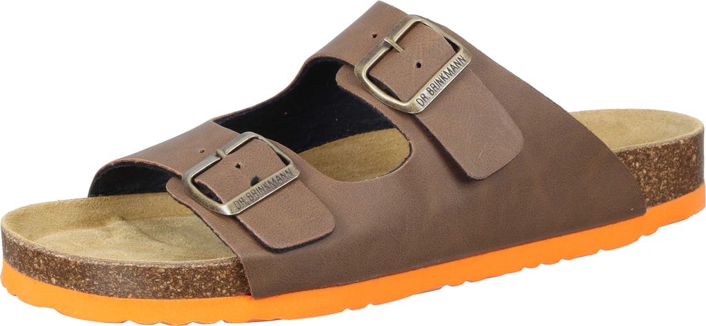 Dr. Brinkmann Herren Pantolette komfortabel Schnallen Kontrastsohle 600138, Größe:44 EU, Farbe:Braun