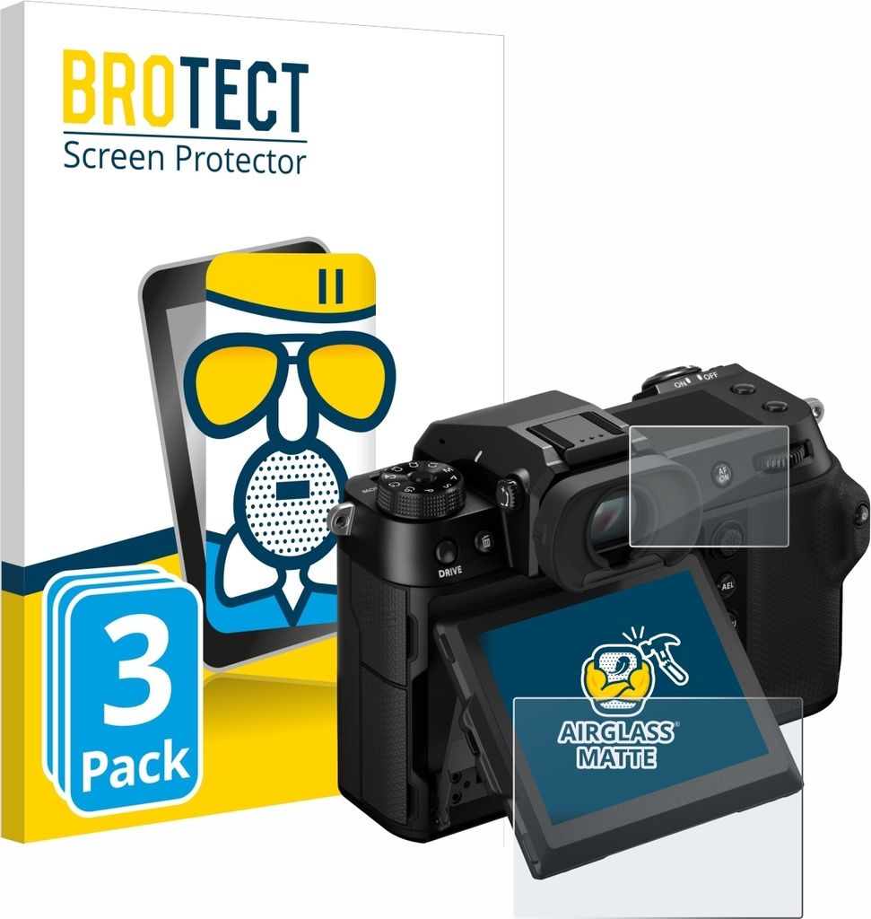 3x BROTECT Entspiegelungs Schutzglas für Fujifilm GFX100S II (Display + Schulterdisplay) Schutzfolie Panzer Folie Glas Display Schutz matt