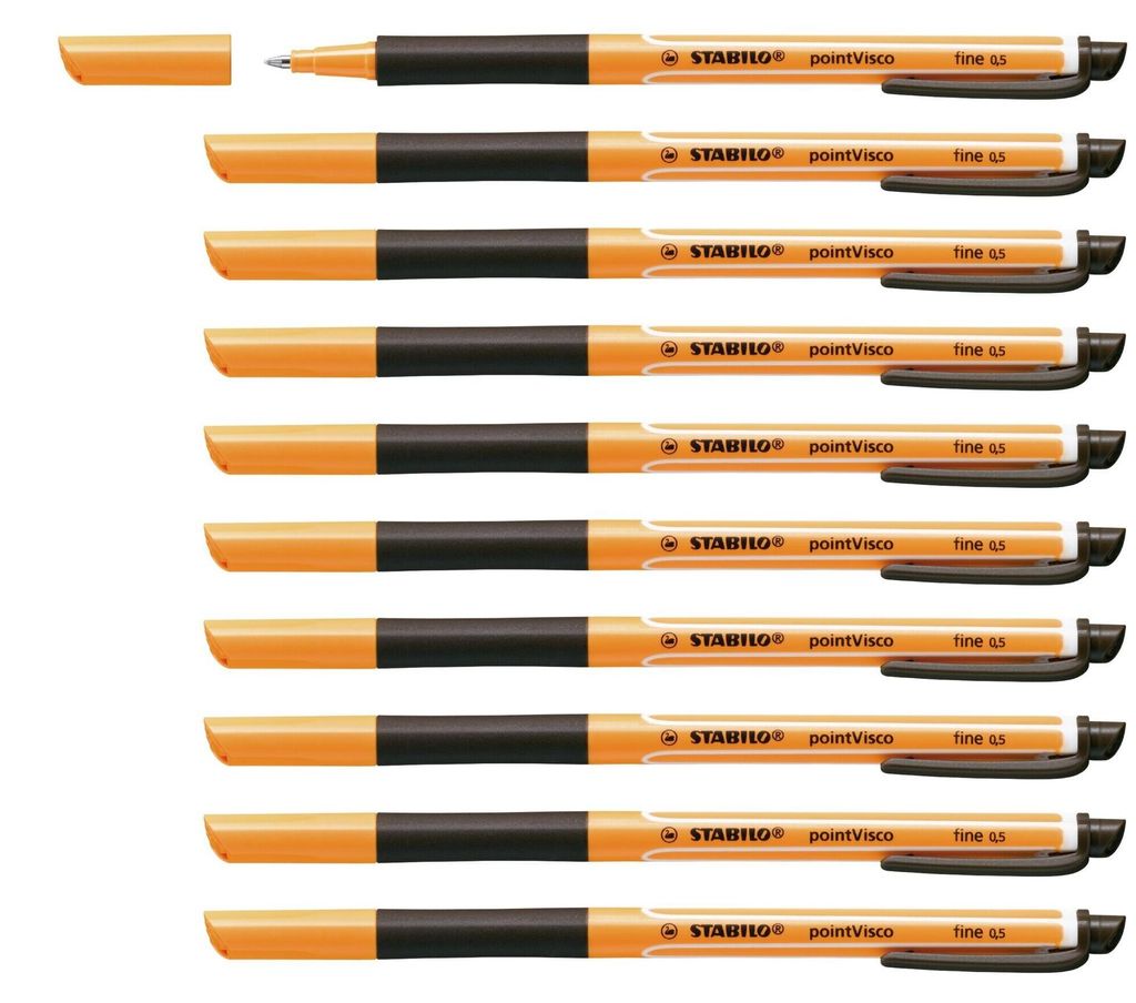 STABILO Tintenroller -  pointVisco - 10er Pack - schwarz Produktbild 