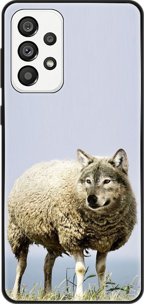 König Design Hülle kompatibel mit Samsung Galaxy A73 5G Kunststoff Soft Handyhülle - Handy Case Wolf im Schafspelz