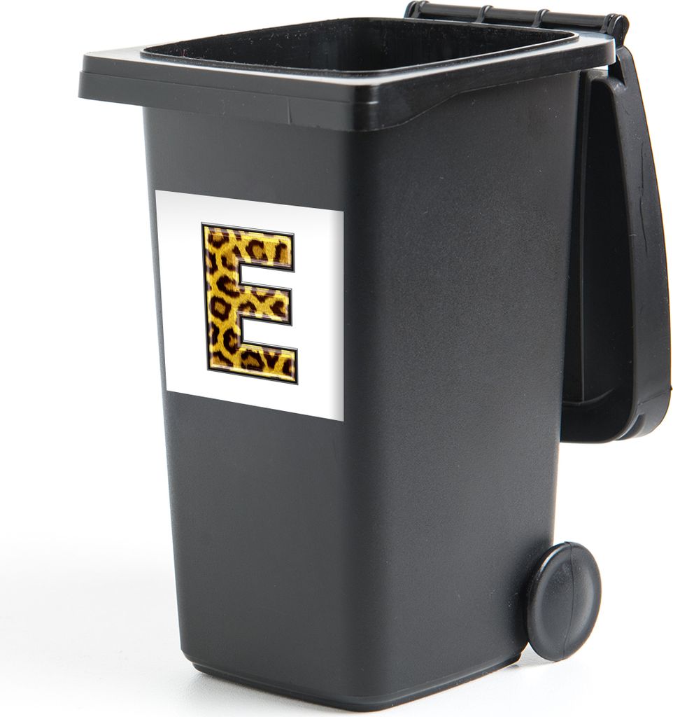 MuchoWow Mülltonnenaufkleber Dreidimensionaler Buchstabe E mit Pantherdruck 40x40 cm - Abfall-Aufkleber - Container - für Abfallcontainer