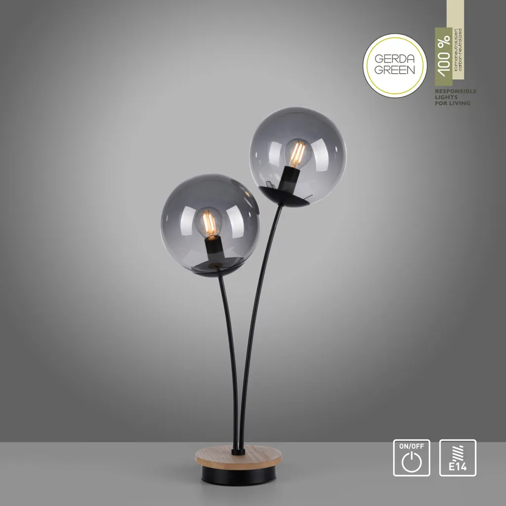 Lampe de chevet double en bois pour chambre et lecture E14 GERDA 50W - 9