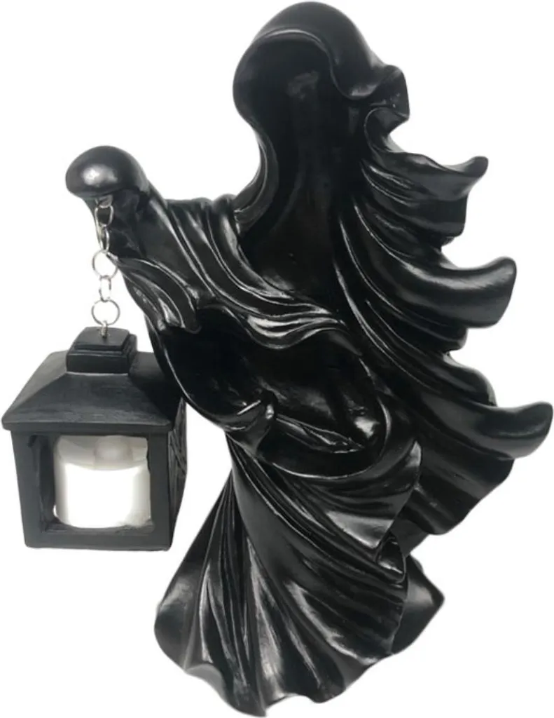 Fantasma Resina Halloween con Lanterna: Offerta Decorazione Giardino - 1