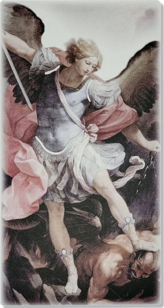 Tableau d'anges peint sur bois 9x18 cm décoratif artisanal - ESF189581