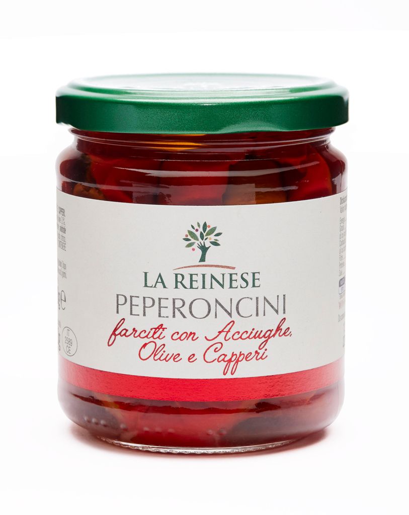 La Reinese Peperoncini farciti con acciughe olive e capperi Immagine del prodotto 