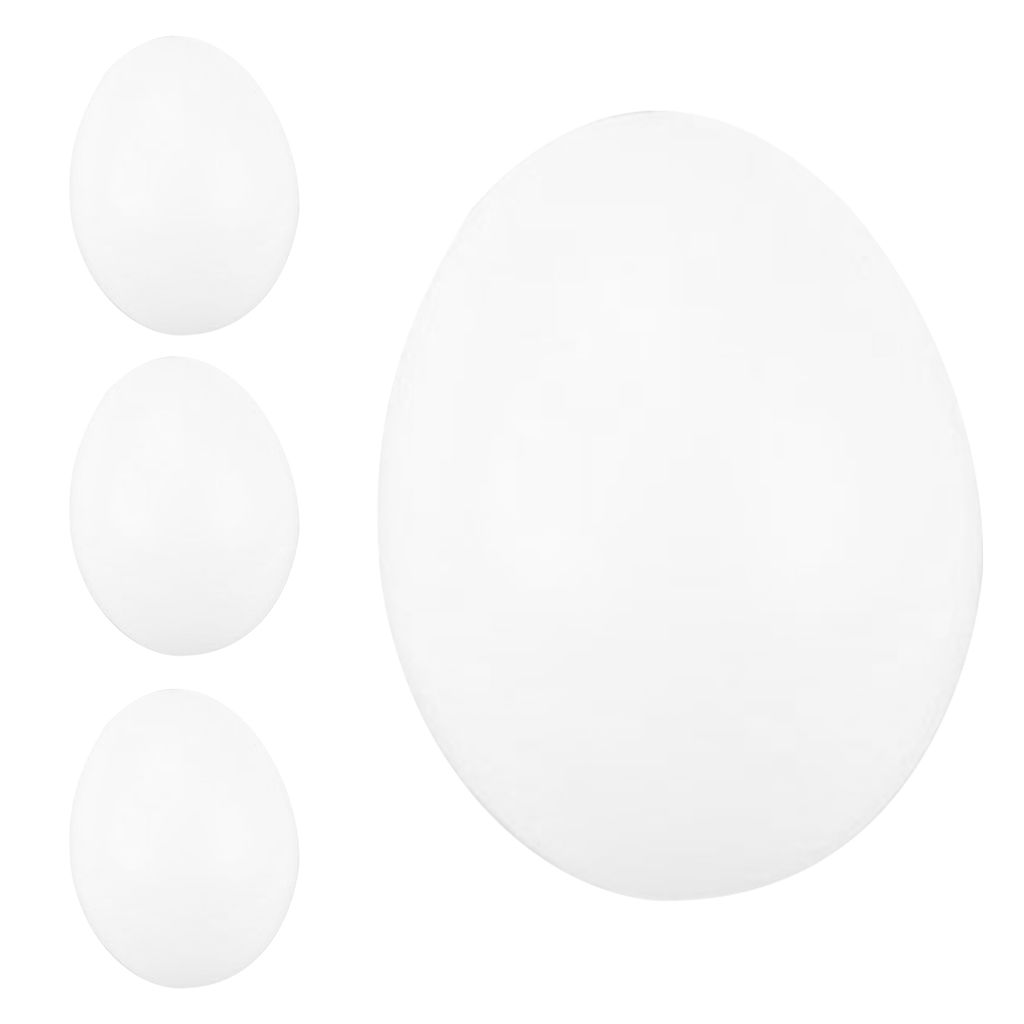 4pcs Fall resistente künstliche Ei glatte Oberfläche Plastik Realistisches DIY Ostern kompaktes Hühnchen für Kinder-Weiß