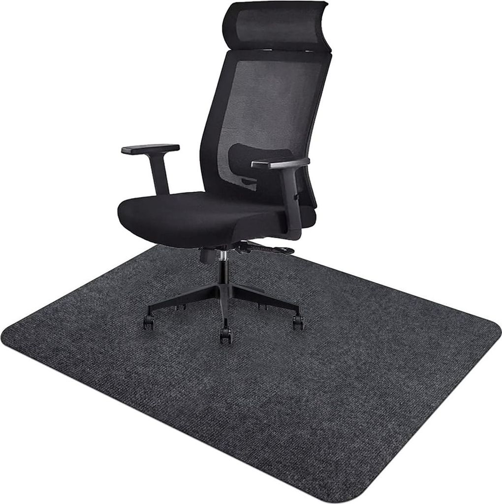 Stuhlmatte Boden Schutzmatte Bürostuhl rechteckig waschbar rutschfest Bodenschutz für Holzböden und Fliesenböden dunkelgrau 120 x 90 cm
