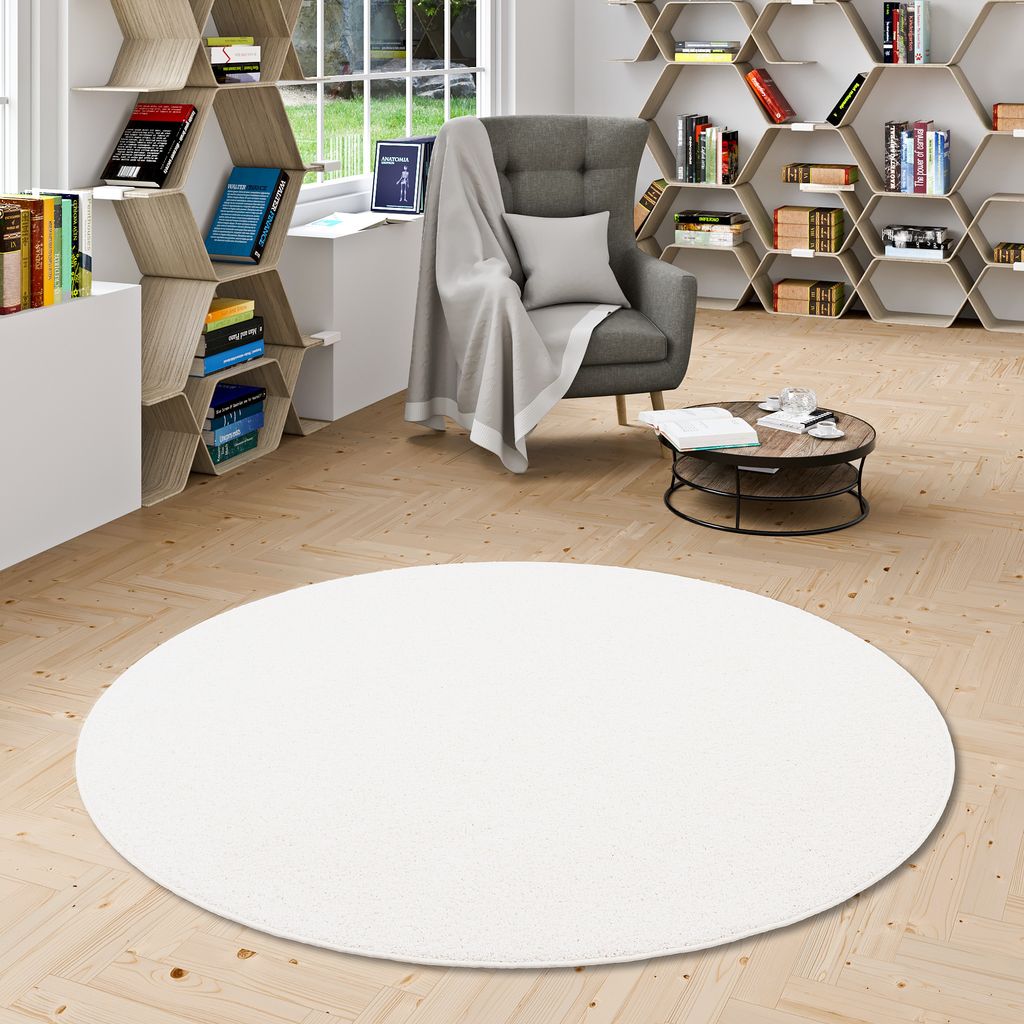 Hochflor Shaggy Teppich Prestige Champagner Rund, Größe:240 cm Rund