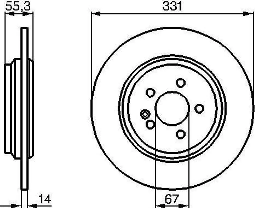 Disque de frein haute teneur en carbone Bosch pour Mercedes W163 ML