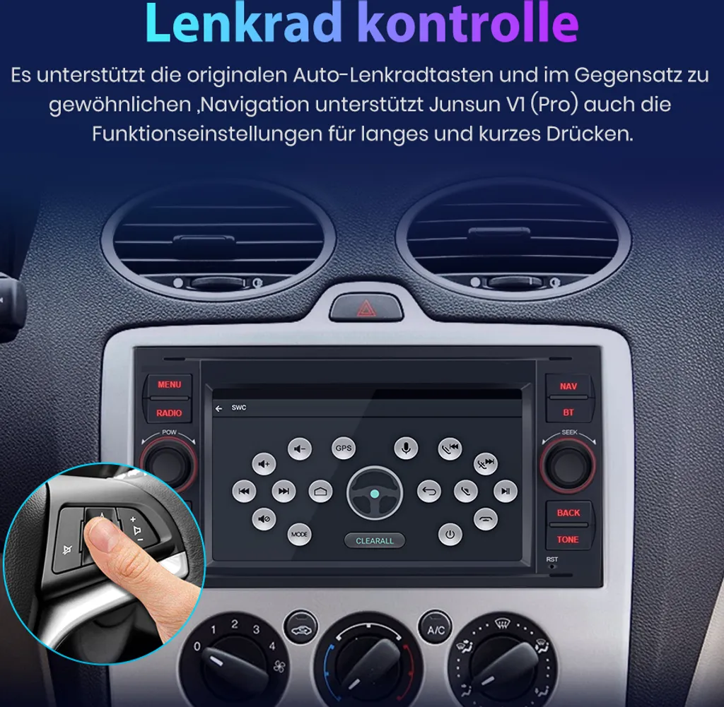 Autoradio GPS Ford Focus Mondeo Android 2DIN WiFi Bluetooth 4Core NAVI - 6