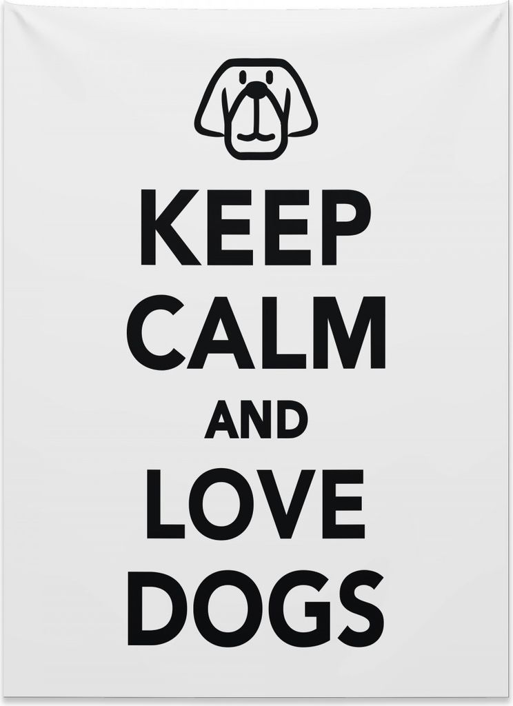 Abakuhaus Ruhig bleiben Wandteppich, Zitat für Hundeliebhaber aus Weiches Mikrofaser Stoff Kein Verblassen Klare Farben Waschbar, 110 x 150 cm, We...