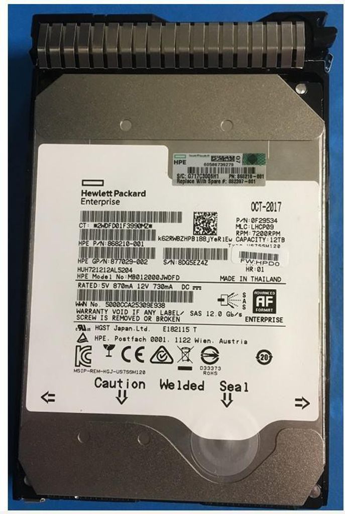 HP Enterprise DRV-Festplatte 12 TB 7,2 K LFF, 882397-001