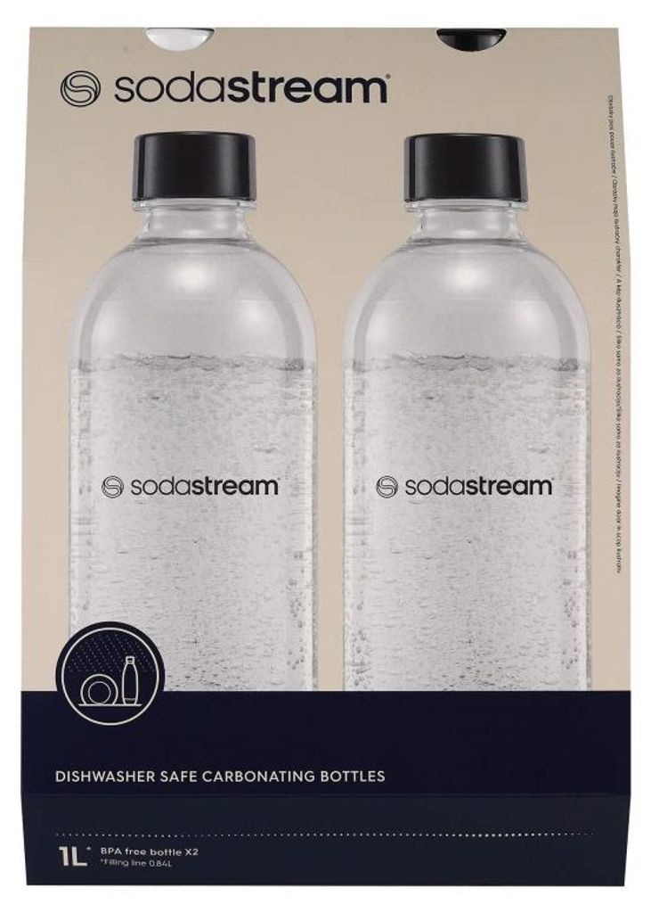 SODASTREAM Jet Flasche 2 1 l Schwarz Wei fr Geschirrspler