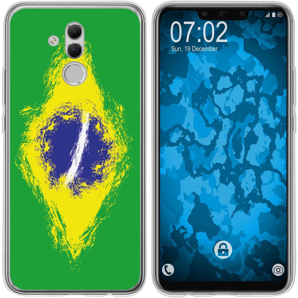 PhoneNatic Case kompatibel mit Huawei Mate 20 Lite Silikon-Hülle WM Brasilien M3