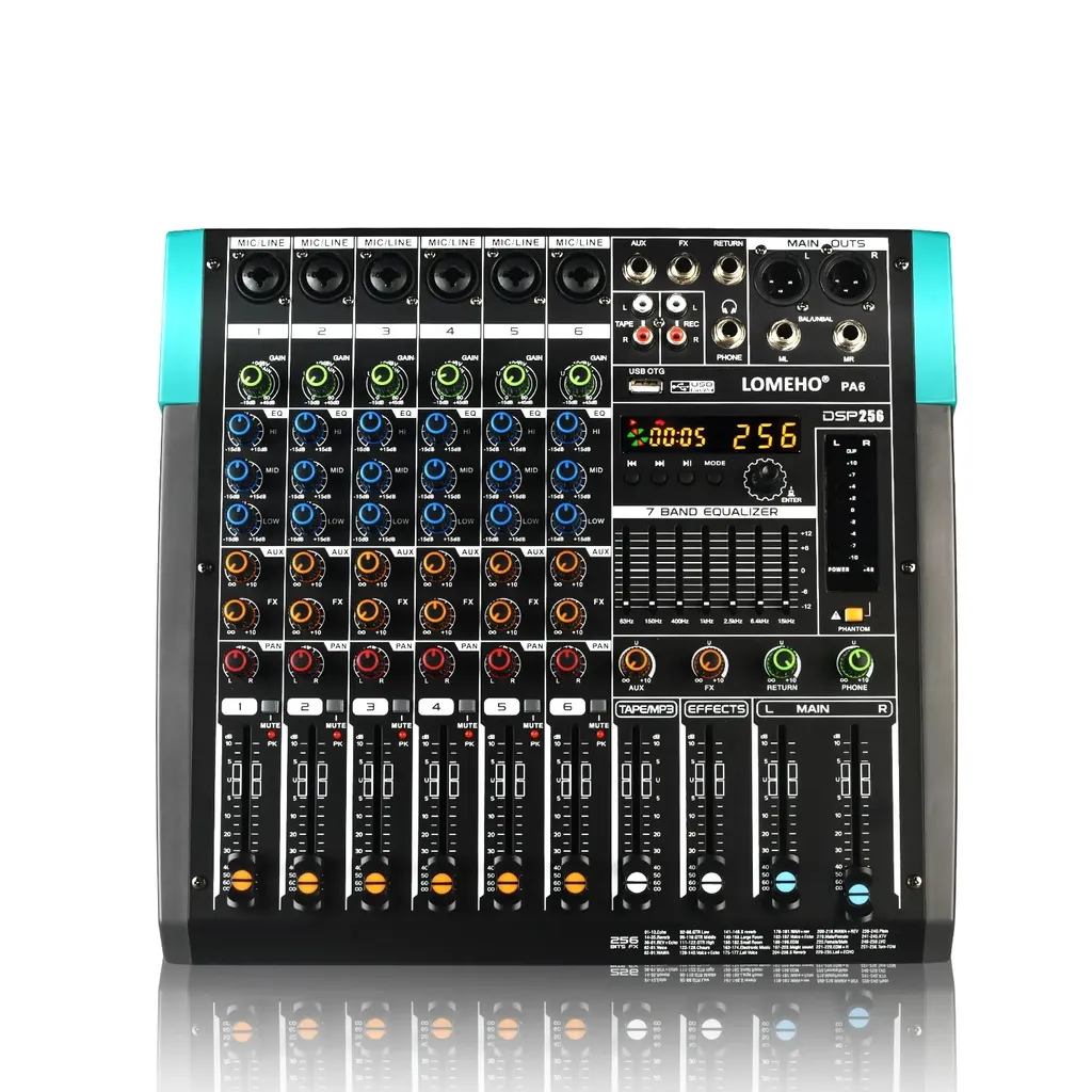 Table de mixage Bluetooth pour Podcast et Home Studio avec 256 effets EU