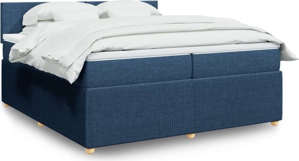 Maison Exclusive - Boxspringbett mit Matratze Blau 200x200 cm Stoff