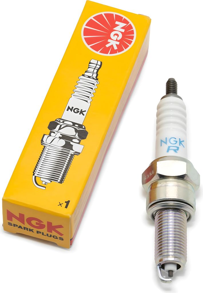 Zündkerzen Set NGK 6x MR8E-9 Zündkerze entstört, 19,0mm Langgewinde Ø 10,0mm Hex 16,0mm, Elektrodenabstand 0,90mm, Wärmewert 8, 90527