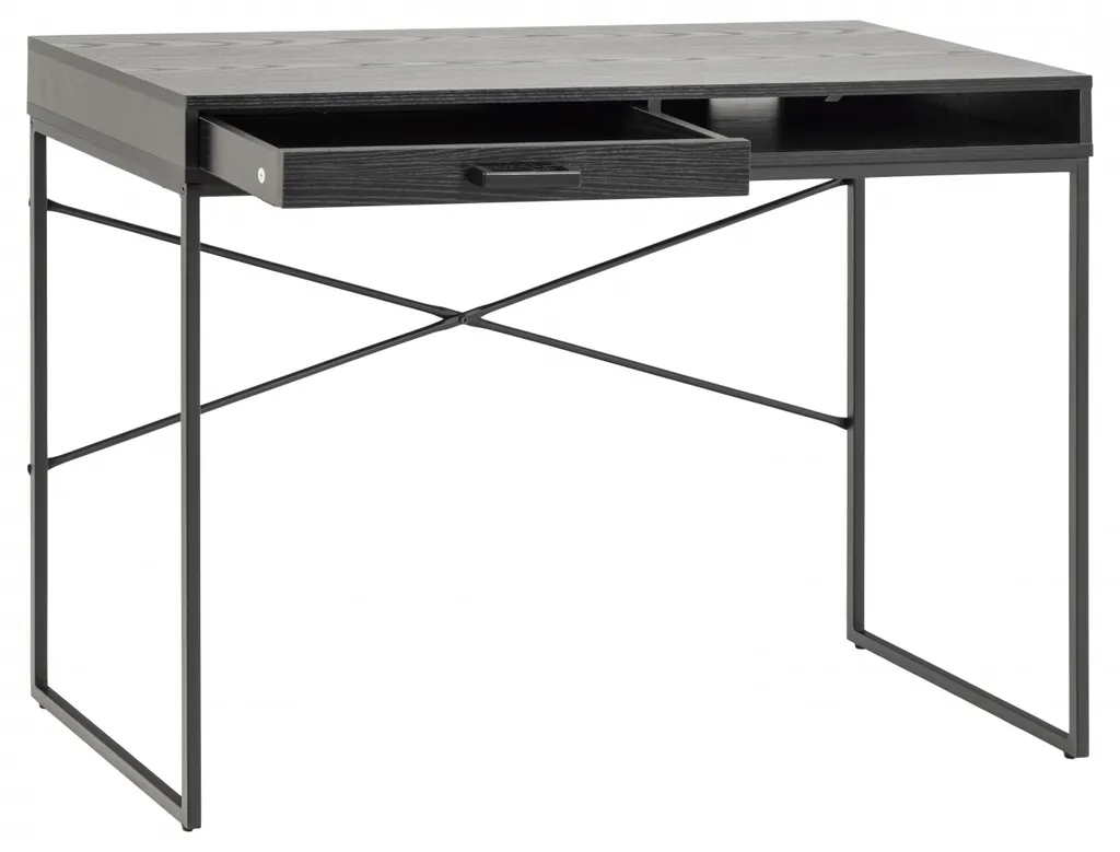Bureau noir avec tiroir de rangement Seaford - Table informatique design