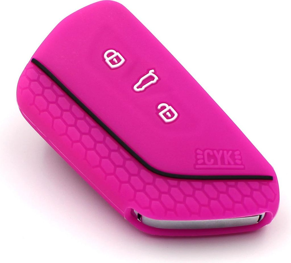 Silikon Schlüsselhülle Design – Sicher, rutschfest & langlebig, Auto Schlüssel Schutzcover VF Neon Pink