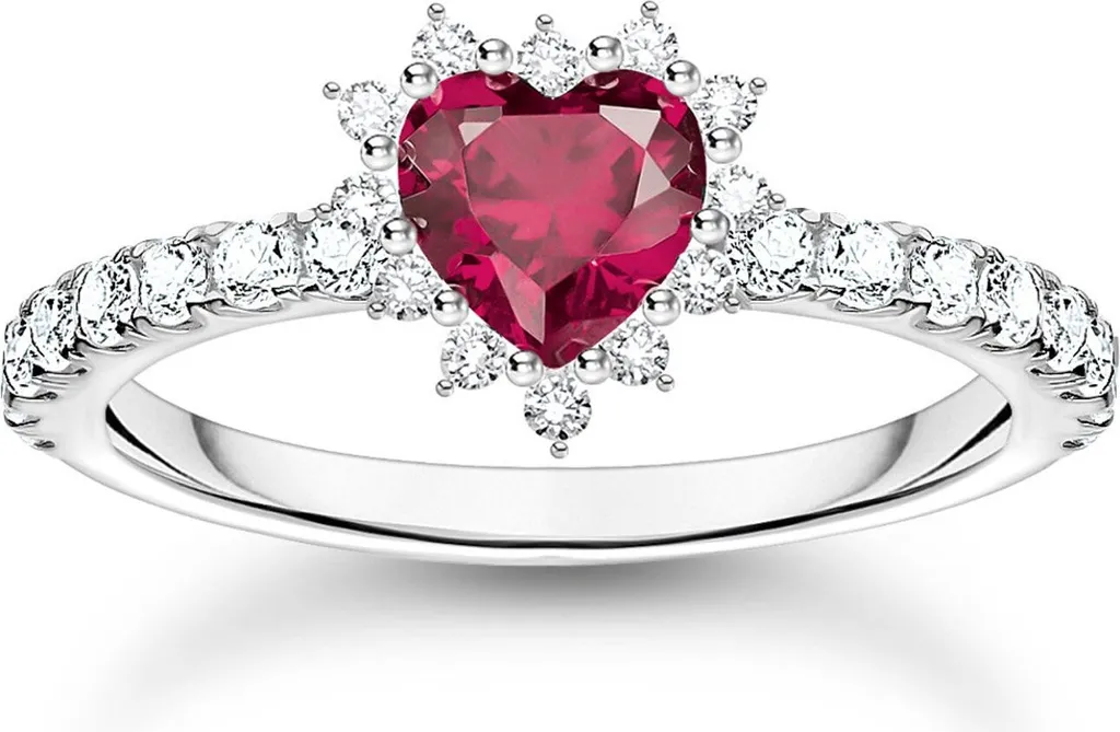 Anello Donna Thomas Sabo Cuore Rosso Argento 52/16.6 - Prezzo Speciale