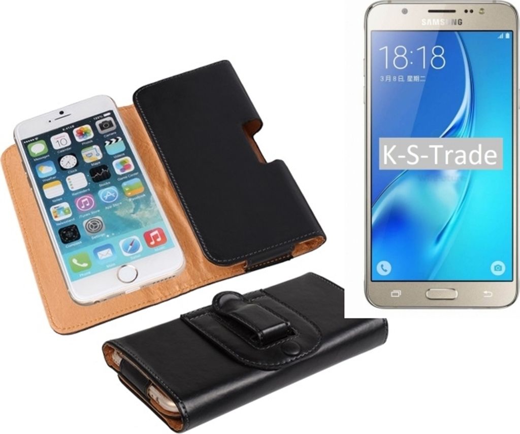 K-S-Trade Schütz-Hülle Handy-Hülle kompatibel mit Samsung Galaxy J5 (2016) Holster Gürtel-Tasche Schutzhülle Handy-Tasche Smartphone Case