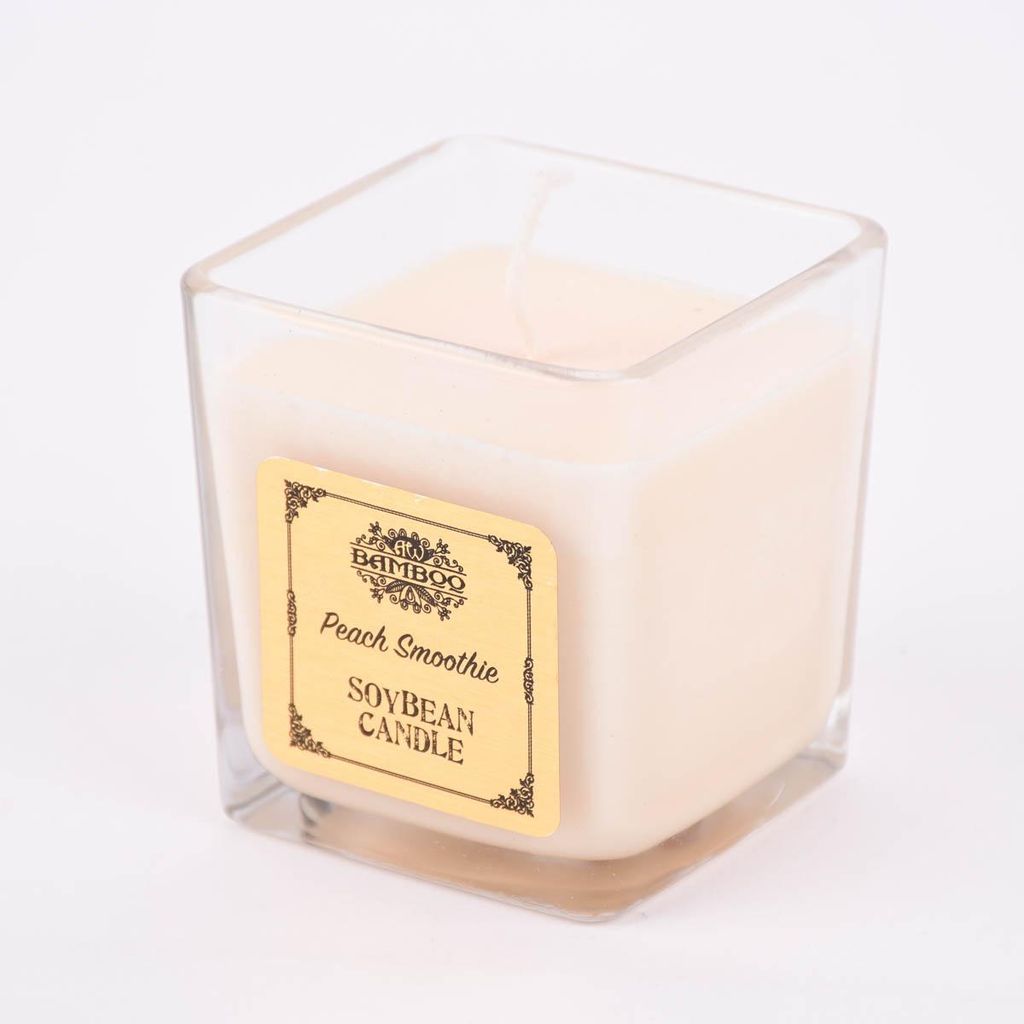 Duftkerze im Glas aus Sojawachs quadratisch Soybean Candle verschiedene Düfte 7x7x7,5cm
