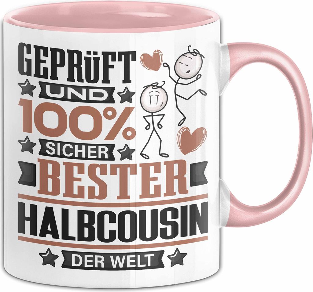 Halbcousin Geschenk Lustiger Spruch für Halbcousin Geschenkidee Bester Halbcousin Der Welt (Rosa)