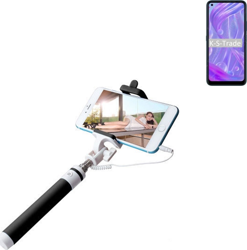 K-S-Trade Selfie Stick kompatibel mit HiSense Infinity H50 Lite Selfiestick kabelgebunden Monopod mit Kabel Stab Stange Selfportrait Handheldstick