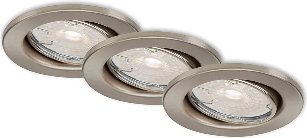 Set 3 Faretti LED Briloner Orientabili Argento Dimmerabili GU10 5,5W Luce Calda