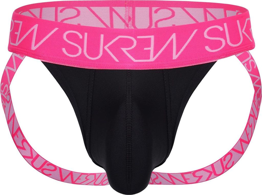 SUKREW - Herren Unterwäsche - Jockstrap Underground Black/Elect Pink - 1x Größe S