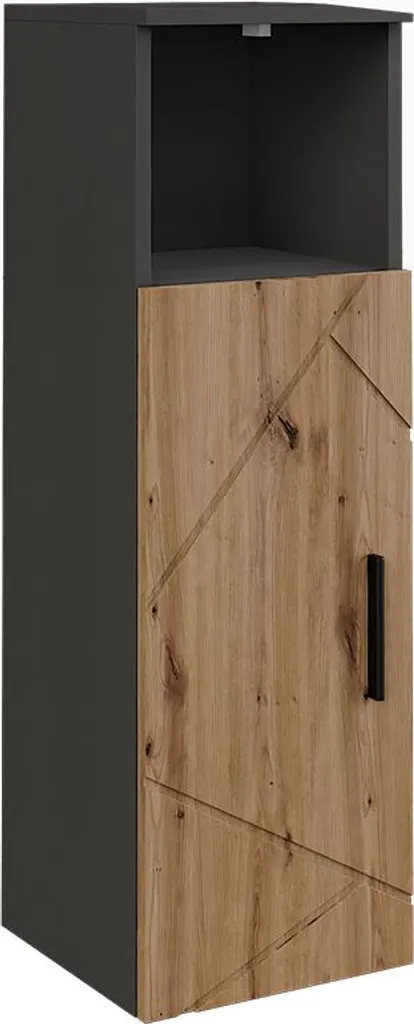 Colonne de rangement Irma Anthracite et Bois Artisan 30x93cm Vicco