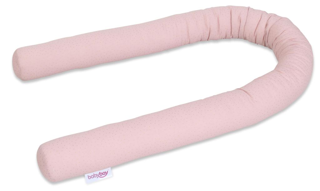 babybay Nestchenschlange Organic Baumwolle Royal passend für alle Modelle, rosé Glitzerpunkte gold