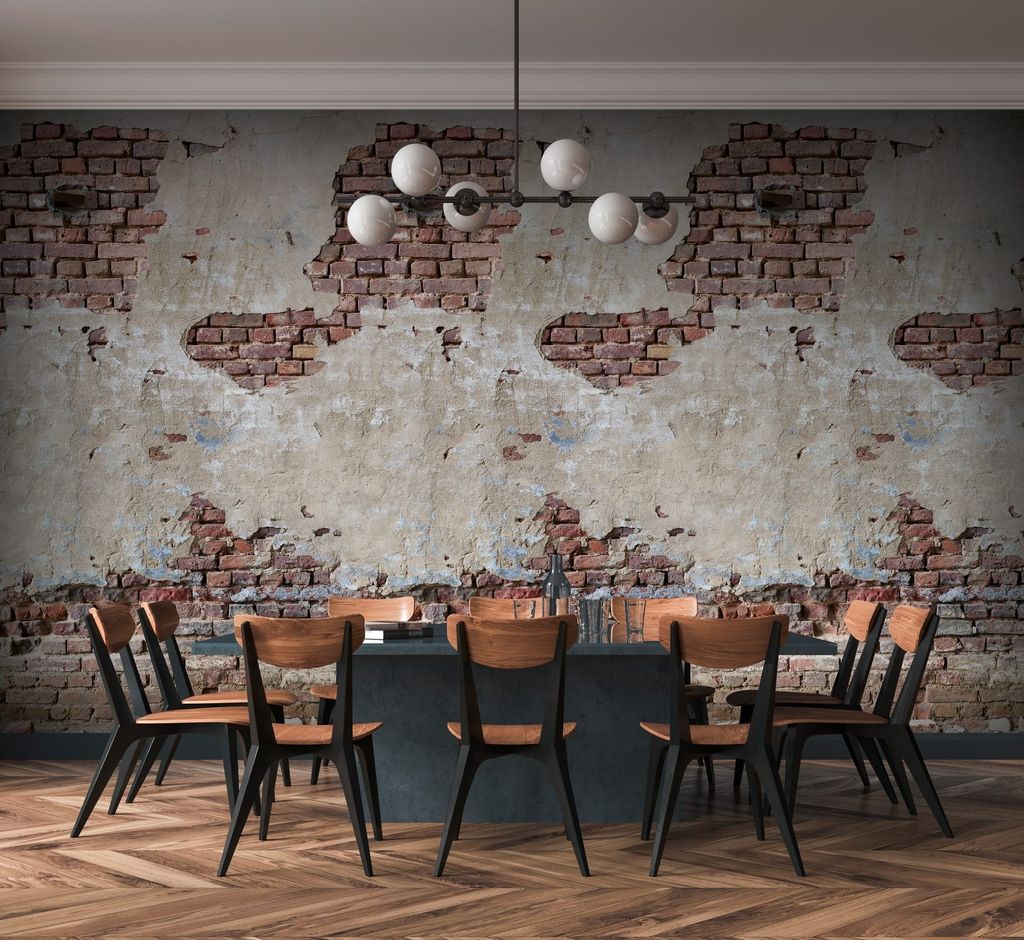 NEWROOM Tapete Beige Vliestapete Stein - Wandbild Modern Braun Creme Ziegelstein Klinker Tapete 3D Optik Steintapete